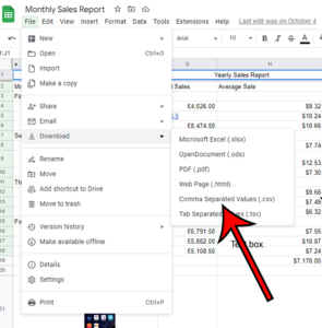 how to convert google sheets to csv