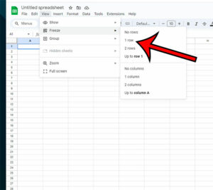 how to freeze a row in Google Sheets